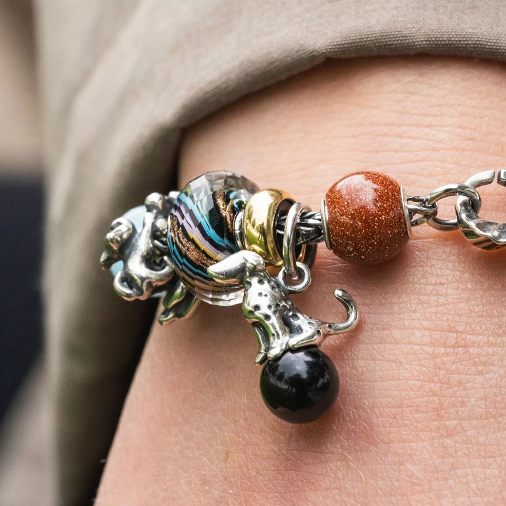 Trollbeads Kralen-Bruine Goudsteen, Rond