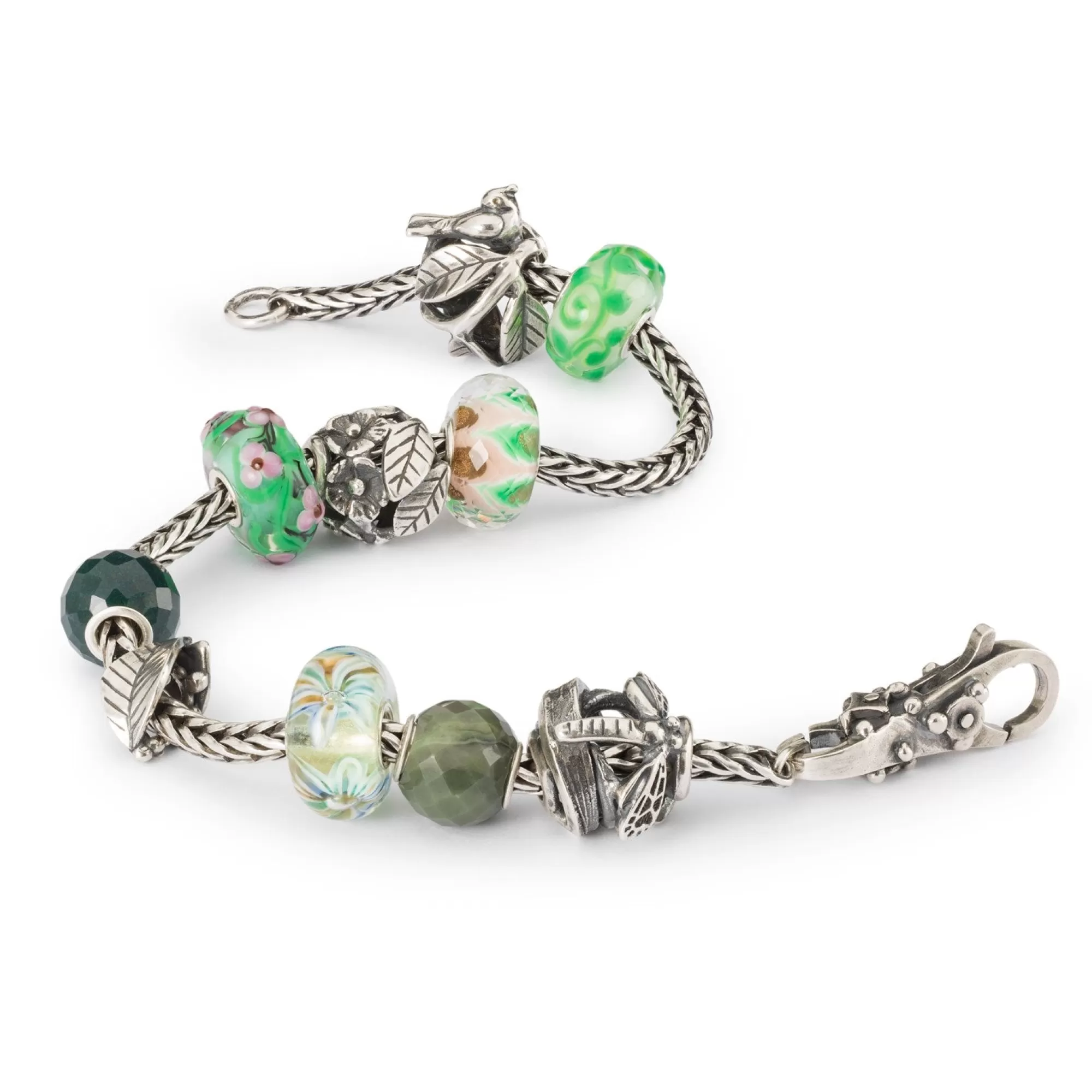 Trollbeads Kralen-Gefacetteerde Groene Calciet, Rond