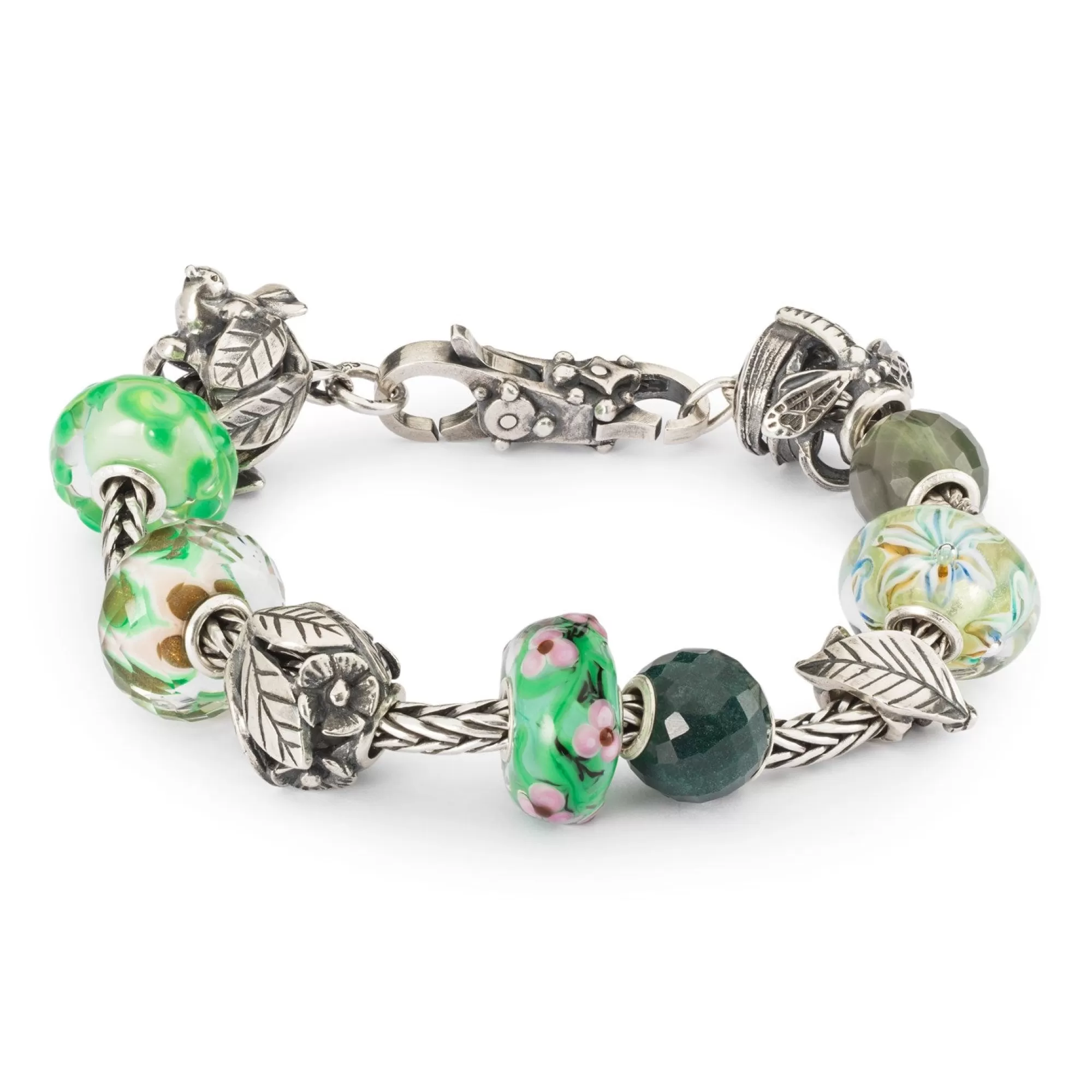 Trollbeads Kralen-Gefacetteerde Groene Chalcedoon, Rond