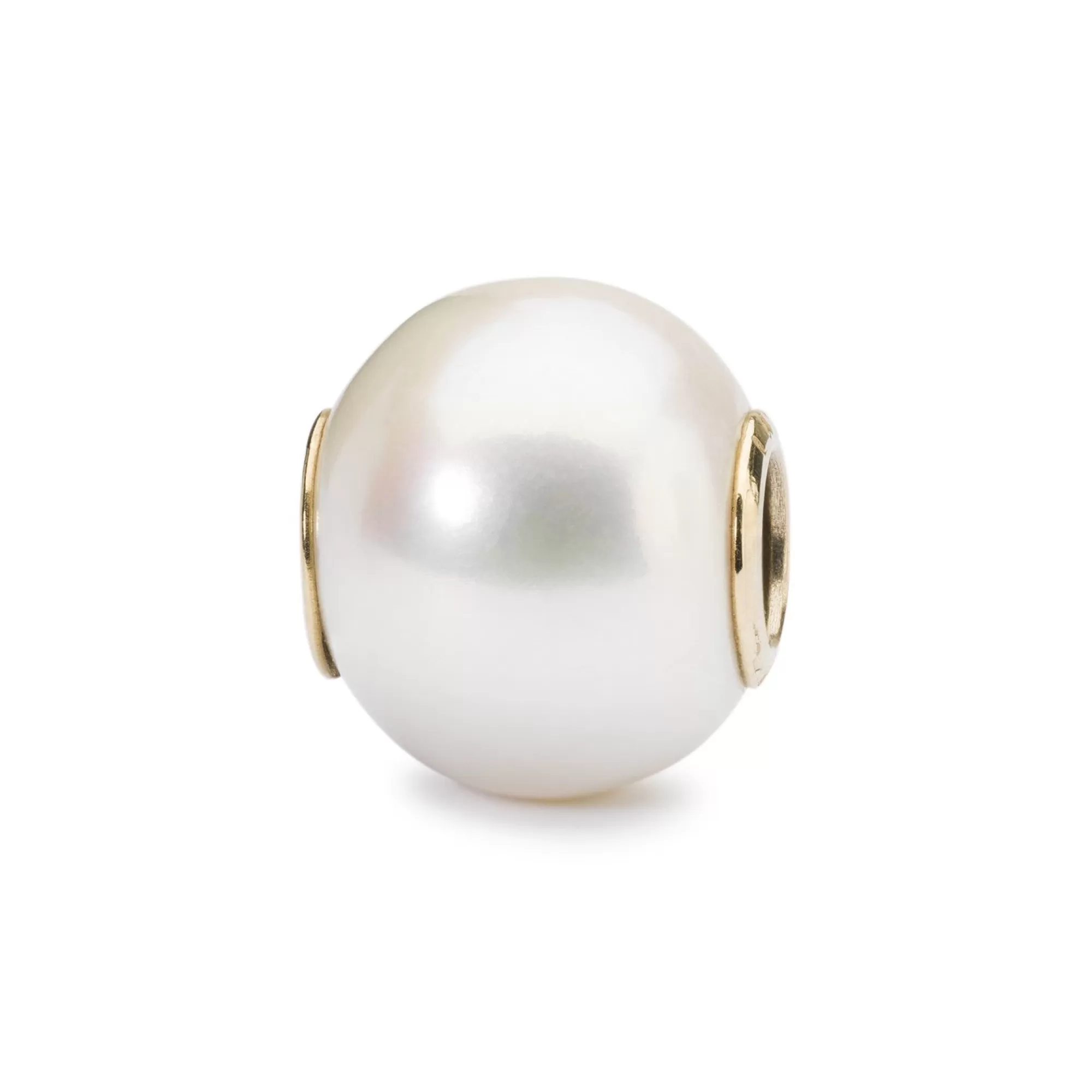 Trollbeads Kralen-Witte Parel Met Goud